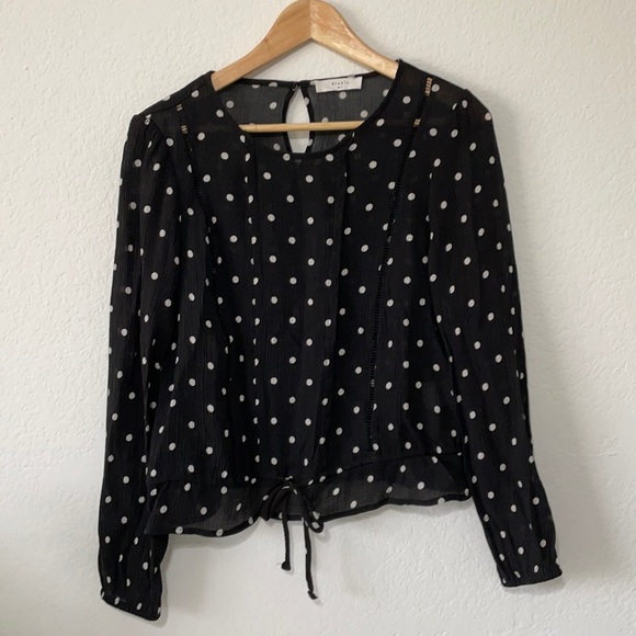 Elodie Polka Dot Tie Waist Blouse - Picture 4 of 11